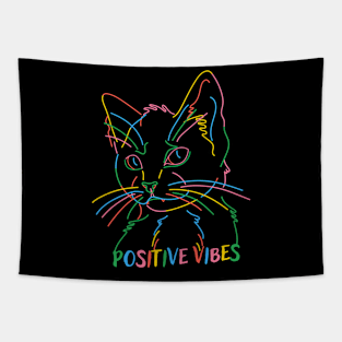 Positive vibes Cat Tapestry