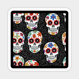 Skulls and roses pattern Magnet