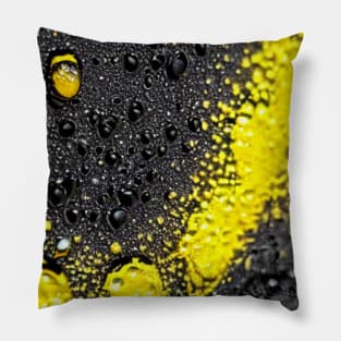 Teardrop pattern, abstract with pattern, yellow, black Pillow