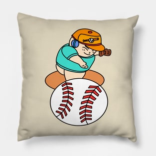 Cute chibi baseball pitcher Pillow