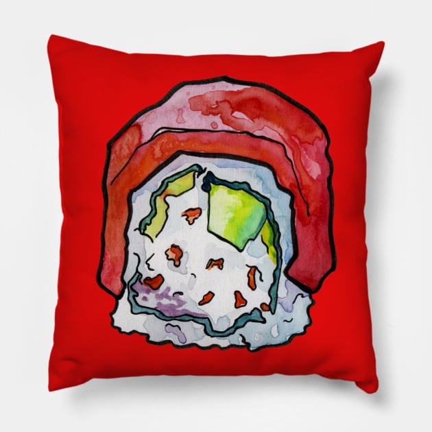 Tuna Roll Sushi Pillow by JenTheTracy