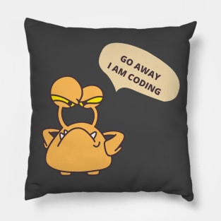 Developer Meme Gift For Software Developer Go Away I am Coding Pillow