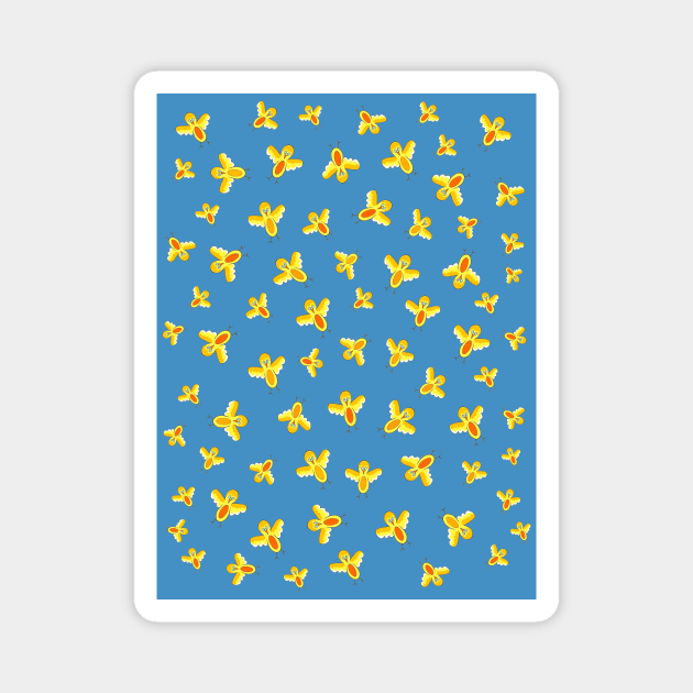 Funny Yellow Birds Flying Magnet by SartorisArt1