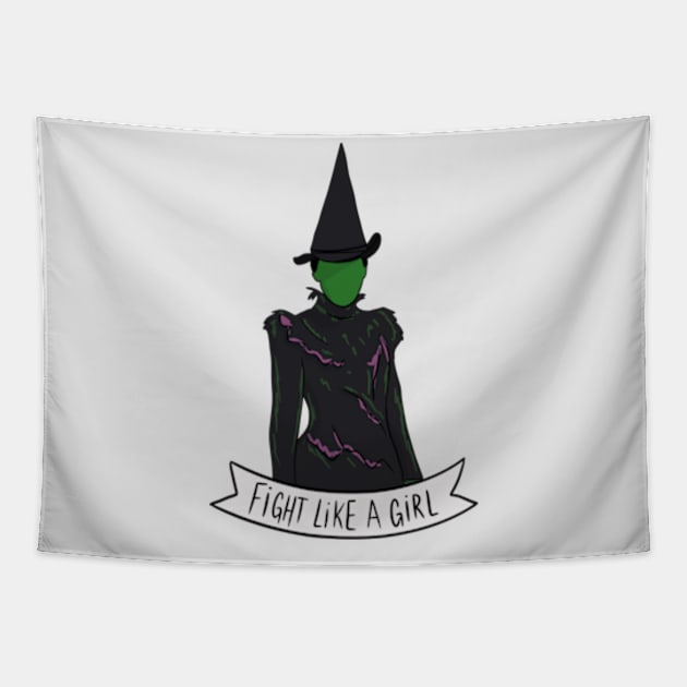 Fight Like Elphaba Tapestry by byebyesally