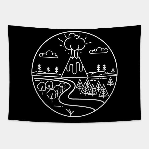 Volcanic Eruptions Tapestry by lime line