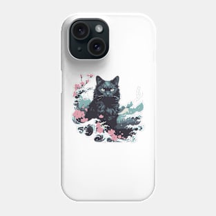 Black cat kanagawa Phone Case