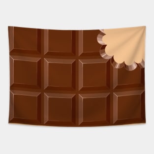 Chocolate Sweet Bar with a bite out of the corner Tapestry