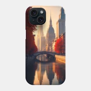 Autumn's Palette: A City Awash in Vibrant Hues Phone Case