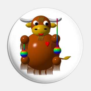 Cute Yak with Yo-Yos Pin