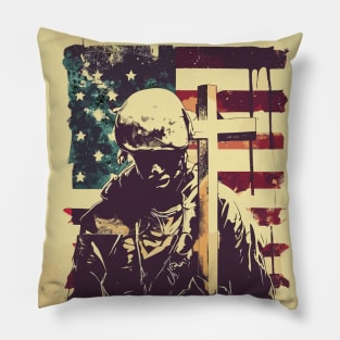 I Stand for the flag and kneel for the cross Pillow