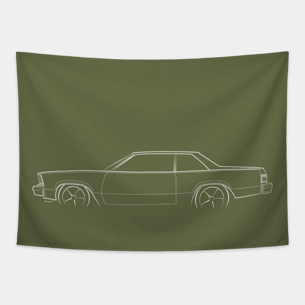 1979 Chevy Malibu - profile stencil, white Tapestry by mal_photography