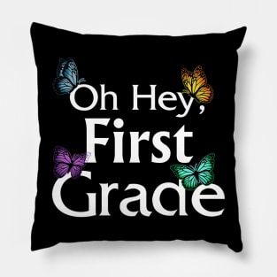 Back To School First Grade Butterfly First Day Of School Pillow