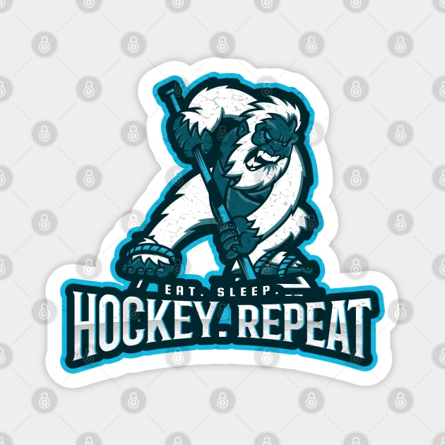 Eat, Sleep, Hockey, Repeat Magnet by Sunil Belidon