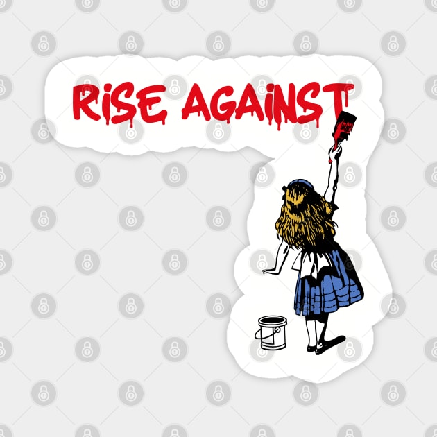 rise against red paint Magnet by j and r