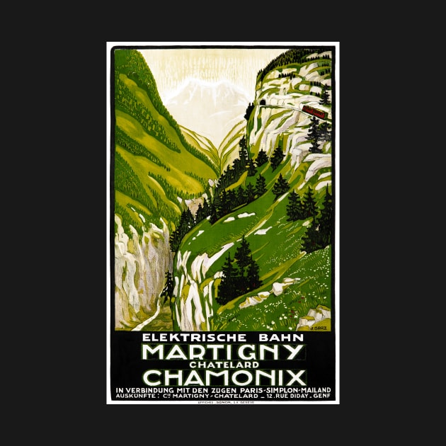 Vintage Travel Poster Martigny Chamonix Switzerland 1912 by vintagetreasure