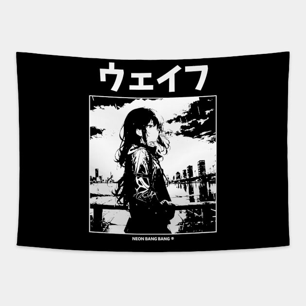 Japanese Anime Streetwear Cute Kawaii Girl Tapestry by Neon Bang Bang