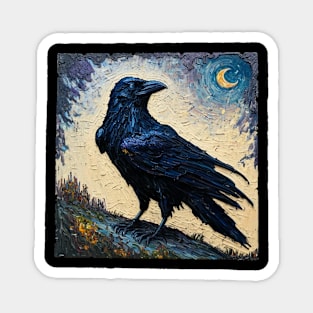 Gothic raven oil painting Magnet