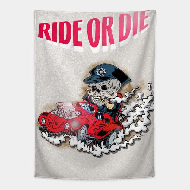 Ride or Die Vintage Magazine- Skeleton man Issue Tapestry by silentrob668