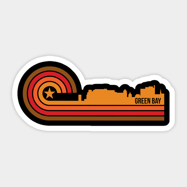 Retro Style Green Bay Wisconsin Skyline Green Bay Sticker Teepublic