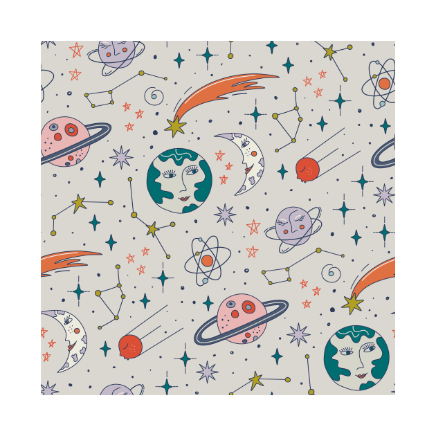 Outer space colorful print by DanielK