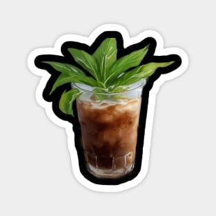 Ice Coffee Leaf Plant Art Vintage Retro Since Magnet