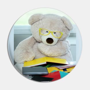 Teddy bear loves reading Pin