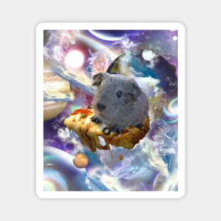 Rainbow Guinea Pig On Pizza In Space Magnet