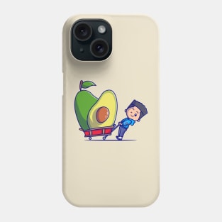 Cute Boy With Avocado Cartoon Phone Case