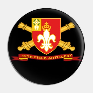 12th Field Artillery w Br - Ribbon Pin