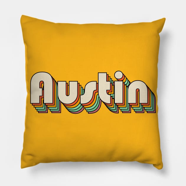 Retro Austin Pillow by HuskyClothing