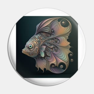 A Fractal Design Featuring A Pastel Fish Pin