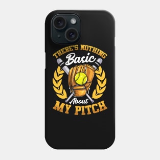 Cute There's Nothing Basic About My Pitch Softball Phone Case