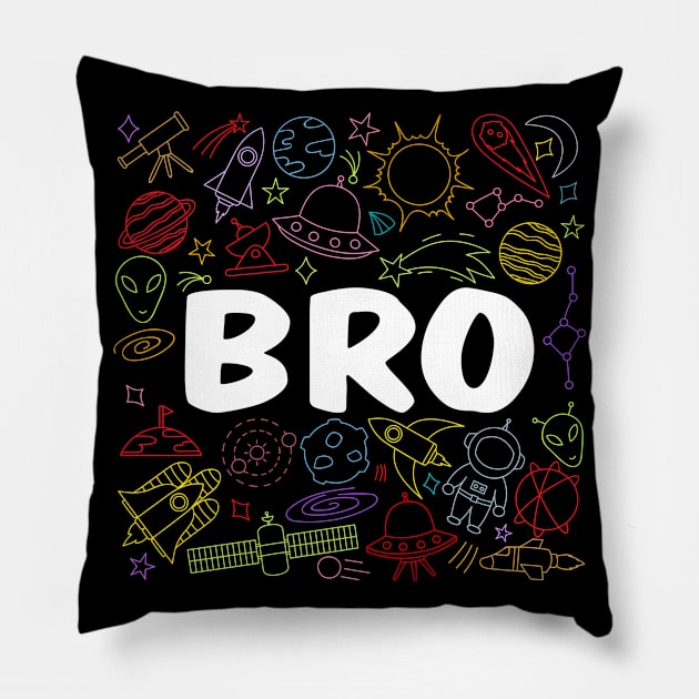 Bro Outer Space Birthday Party Pillow by BaderAbuAlsoud