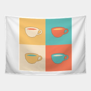 coffee pixel art retro Tapestry