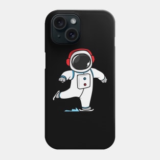 Funny astronaut as a ice skater Phone Case