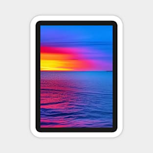 PRETTY COLORFUL OCEAN SUNSET Magnet