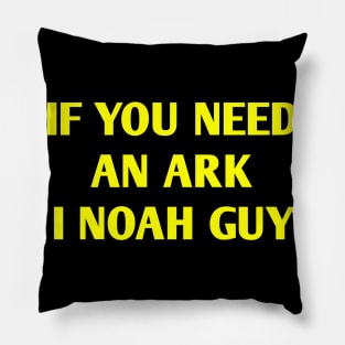 Funny Fishing Noah Ark Boat Christian Pun Text Pillow