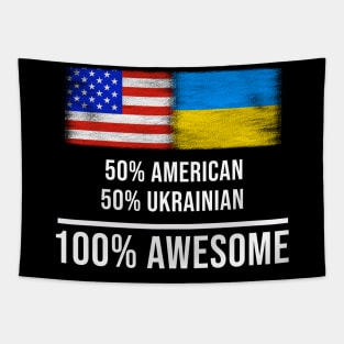 50% American 50% Ukrainian 100% Awesome - Gift for Ukrainian Heritage From Ukraine Tapestry