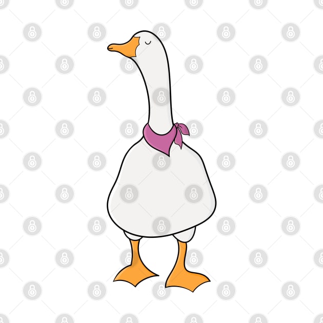 Cute Spring Goose With Pink Bandana by The Pretty Hippo Company