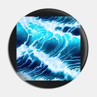 Hyperrealistic blue ocean waves Pin