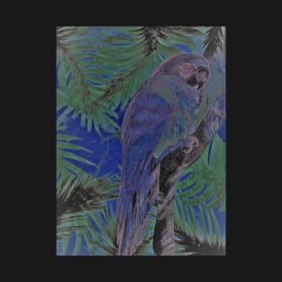 BLUE MACAW TROPICAL POSTER DECO ART PRINT PARROT VINTAGE DESIGN T-Shirt