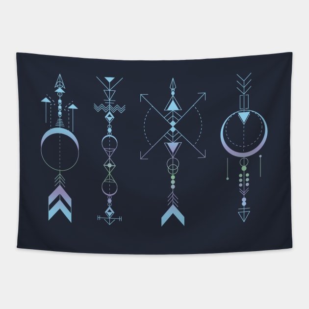 Geometric Arrows - Native American Sioux Tapestry by beatrizxe