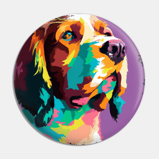 Welsh Springer Spaniel Pop Art - Dog Lover Gifts Pin by PawPopArt