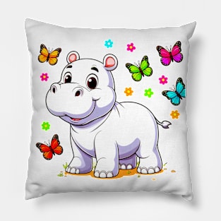 Pretty Hippopotamus Pillow