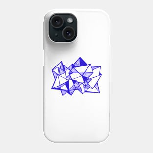 Blue Geometric abstract triangles Phone Case