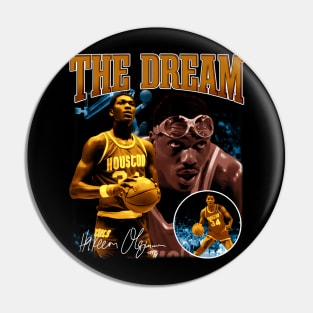 Hakeem Olajuwon The Dream Basketball Legend Signature 80S 90S Bootleg Rap Pin