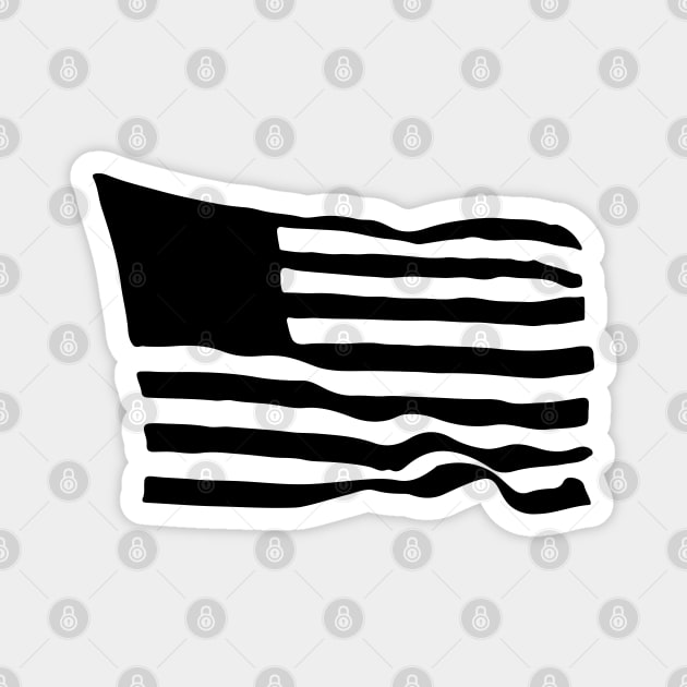 Black and White American Flag Silhouette Magnet by skycloudpics