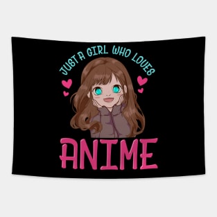 Cute & Funny Just A Girl Who Loves Anime Manga Tapestry