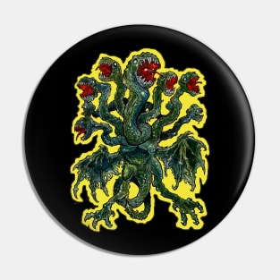 Zombie Hydra Flaming Glow Design Pin