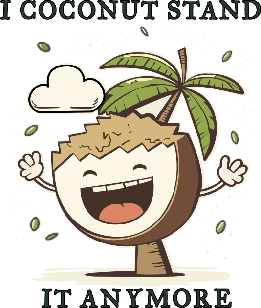 I Coconut Stand It Anymore Funny Pun Kids T-Shirt by Oh My Pun